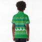 Comoros Christmas Kid Polo Shirt Santa Riding Dolphin Ocean Waves Crescent Moon - African Pride