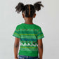 Comoros Christmas Kid T shirt Santa Riding Dolphin Ocean Waves Crescent Moon - African Pride