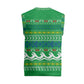 Comoros Christmas Knitted V-Neck Vest Santa Riding Dolphin Ocean Waves Crescent Moon - African Pride
