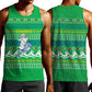 Comoros Christmas Men Tank Top Santa Riding Dolphin Ocean Waves Crescent Moon - African Pride