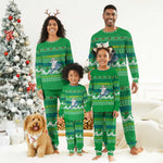Comoros Christmas Pajama Set Santa Riding Dolphin Ocean Waves Crescent Moon - African Pride