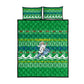 Comoros Christmas Quilt Bed Set Santa Riding Dolphin Ocean Waves Crescent Moon - African Pride