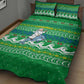 Comoros Christmas Quilt Bed Set Santa Riding Dolphin Ocean Waves Crescent Moon - African Pride