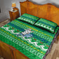 Comoros Christmas Quilt Bed Set Santa Riding Dolphin Ocean Waves Crescent Moon - African Pride