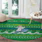 Comoros Christmas Round Carpet Santa Riding Dolphin Ocean Waves Crescent Moon - African Pride