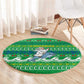 Comoros Christmas Round Carpet Santa Riding Dolphin Ocean Waves Crescent Moon - African Pride