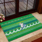Comoros Christmas Rubber Doormat Santa Riding Dolphin Ocean Waves Crescent Moon - African Pride