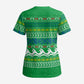 Comoros Christmas Scrub Top Santa Riding Dolphin Ocean Waves Crescent Moon - African Pride