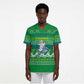 Comoros Christmas Scrub Top Santa Riding Dolphin Ocean Waves Crescent Moon - African Pride