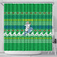 Comoros Christmas Shower Curtain Santa Riding Dolphin Ocean Waves Crescent Moon - African Pride