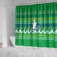 Comoros Christmas Shower Curtain Santa Riding Dolphin Ocean Waves Crescent Moon - African Pride