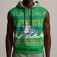 Comoros Christmas Sleeveless Zip Hoodie Santa Riding Dolphin Ocean Waves Crescent Moon - African Pride