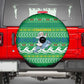 Comoros Christmas Spare Tire Cover Santa Riding Dolphin Ocean Waves Crescent Moon - African Pride