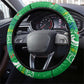 Comoros Christmas Steering Wheel Cover Santa Riding Dolphin Ocean Waves Crescent Moon - African Pride