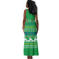 Comoros Christmas Tank Maxi Dress Santa Riding Dolphin Ocean Waves Crescent Moon - African Pride