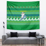 Comoros Christmas Tapestry Santa Riding Dolphin Ocean Waves Crescent Moon - African Pride