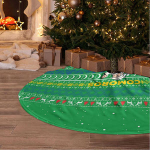 Comoros Christmas Tree Skirt Santa Riding Dolphin Ocean Waves Crescent Moon - African Pride