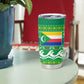 Comoros Christmas Tumbler Cup Santa Riding Dolphin Ocean Waves Crescent Moon - African Pride