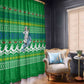 Comoros Christmas Window Curtain Santa Riding Dolphin Ocean Waves Crescent Moon - African Pride