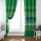 Comoros Christmas Window Curtain Santa Riding Dolphin Ocean Waves Crescent Moon - African Pride