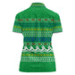 Comoros Christmas Women Polo Shirt Santa Riding Dolphin Ocean Waves Crescent Moon - African Pride
