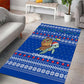 Comoros Christmas Area Rug Santa Turtle Gifts Snowflakes and Ocean Blue - African Pride