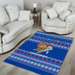 Comoros Christmas Area Rug Santa Turtle Gifts Snowflakes and Ocean Blue - African Pride