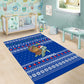 Comoros Christmas Area Rug Santa Turtle Gifts Snowflakes and Ocean Blue - African Pride