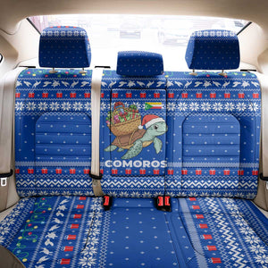 Comoros Christmas Back Car Seat Cover Santa Turtle Gifts Snowflakes and Ocean Blue - African Pride