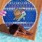 Comoros Christmas Beach Blanket Santa Turtle Gifts Snowflakes and Ocean Blue - African Pride