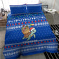 Comoros Christmas Bedding Set Santa Turtle Gifts Snowflakes and Ocean Blue - African Pride