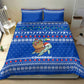 Comoros Christmas Bedding Set Santa Turtle Gifts Snowflakes and Ocean Blue - African Pride