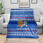 Comoros Christmas Blanket Santa Turtle Gifts Snowflakes and Ocean Blue - African Pride