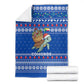 Comoros Christmas Blanket Santa Turtle Gifts Snowflakes and Ocean Blue - African Pride