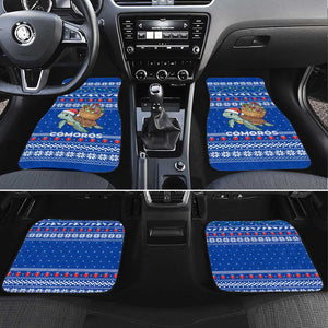 Comoros Christmas Car Mats Santa Turtle Gifts Snowflakes and Ocean Blue - African Pride