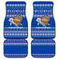 Comoros Christmas Car Mats Santa Turtle Gifts Snowflakes and Ocean Blue - African Pride