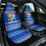 Comoros Christmas Car Seat Cover Santa Turtle Gifts Snowflakes and Ocean Blue - African Pride