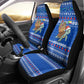 Comoros Christmas Car Seat Cover Santa Turtle Gifts Snowflakes and Ocean Blue - African Pride