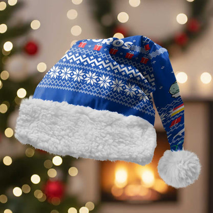Comoros Christmas Santa Hat Santa Turtle Gifts Snowflakes and Ocean Blue - African Pride