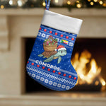 Comoros Christmas Stocking Santa Turtle Gifts Snowflakes and Ocean Blue - African Pride