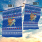 Comoros Christmas Garden Flag Santa Turtle Gifts Snowflakes and Ocean Blue - African Pride