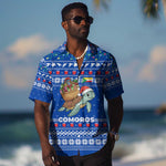 Comoros Christmas Hawaiian Shirt Santa Turtle Gifts Snowflakes and Ocean Blue - African Pride