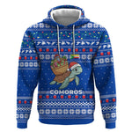 Comoros Christmas Hoodie Santa Turtle Gifts Snowflakes and Ocean Blue - African Pride