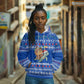 Comoros Christmas Hoodie Santa Turtle Gifts Snowflakes and Ocean Blue - African Pride
