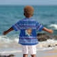 Comoros Christmas Kid Hawaiian Shirt Santa Turtle Gifts Snowflakes and Ocean Blue - African Pride