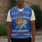 Comoros Christmas Knitted V-Neck Vest Santa Turtle Gifts Snowflakes and Ocean Blue - African Pride