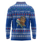 Comoros Christmas Long Sleeve Polo Shirt Santa Turtle Gifts Snowflakes and Ocean Blue - African Pride
