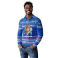 Comoros Christmas Long Sleeve Polo Shirt Santa Turtle Gifts Snowflakes and Ocean Blue - African Pride