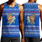 Comoros Christmas Men Tank Top Santa Turtle Gifts Snowflakes and Ocean Blue - African Pride