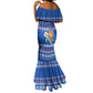 Comoros Christmas Mermaid Dress Santa Turtle Gifts Snowflakes and Ocean Blue - African Pride